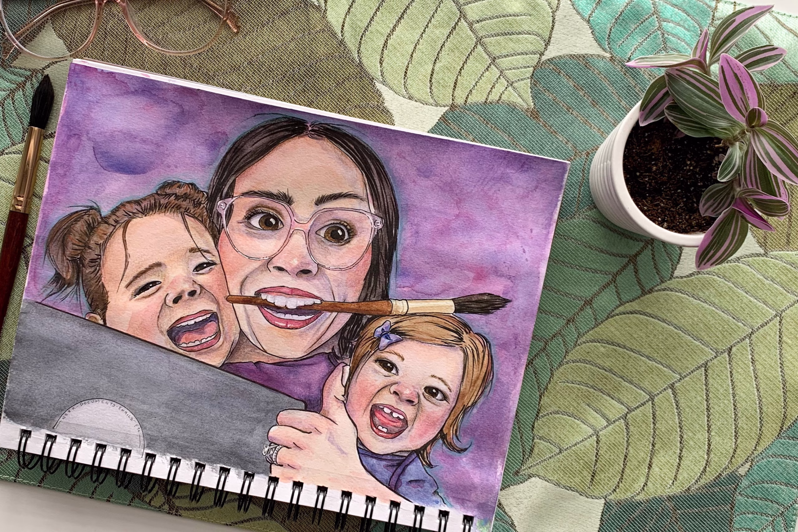 Debit This, Create That watercolour portrait